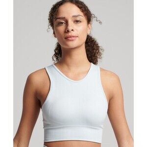 SUPERDRY Core Seamless Mid Impact Bra 8 (US 4) Moon Blue Sports NWT B22